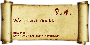 Vértesi Anett névjegykártya